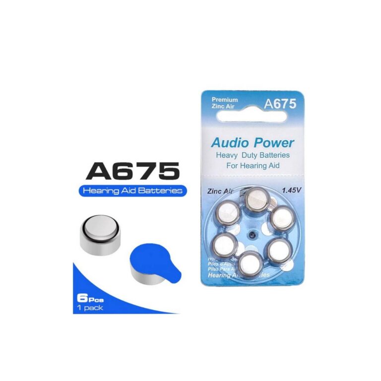 Audio Power-Hearing Aid Batteries (Pack of 6 cells) A675