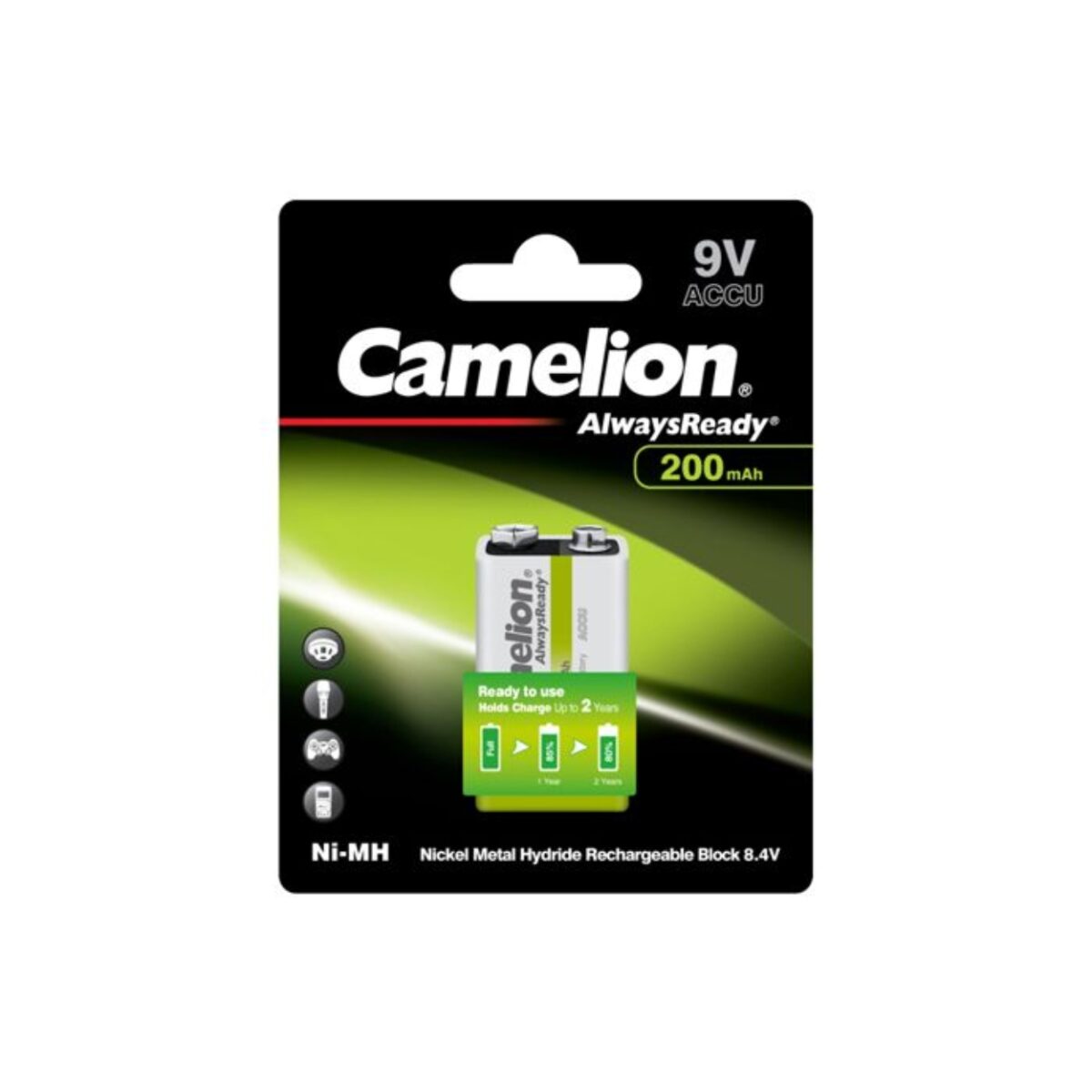 Camelion 9V 200 mAh rechargeable Batteries