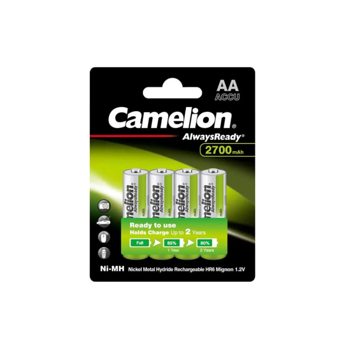 Camelion AA4 2700 mAh rechargeable Batteries