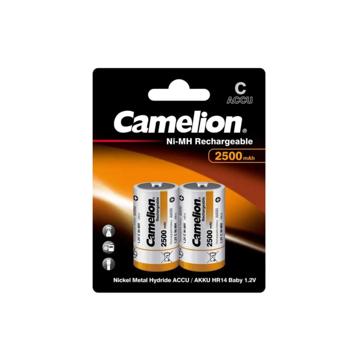 Camelion C size 2500 mAh rechargeable Batteries (Pack of 2)