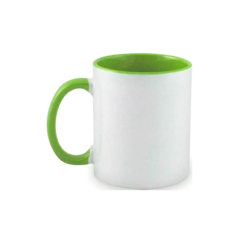 Mug Inside Ligth Green Color Ceramic Plain Sublimation 11 Oz (1)