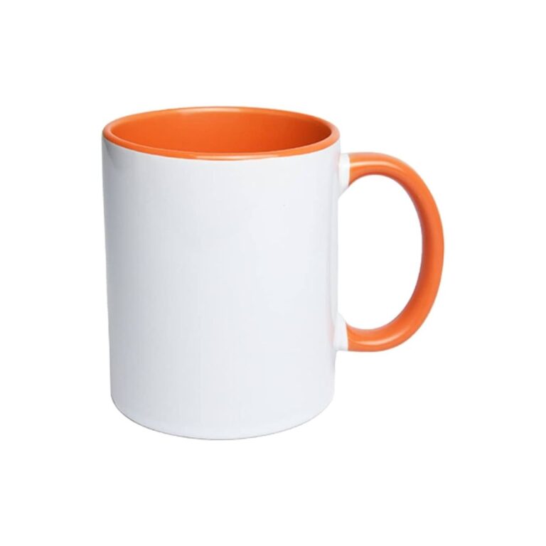 Mug Inside Orange Color Ceramic Plain Sublimation 11 Oz (1)