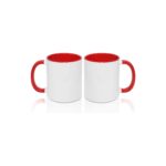 Mug Inside Red Color Ceramic Plain Sublimation 11 Oz