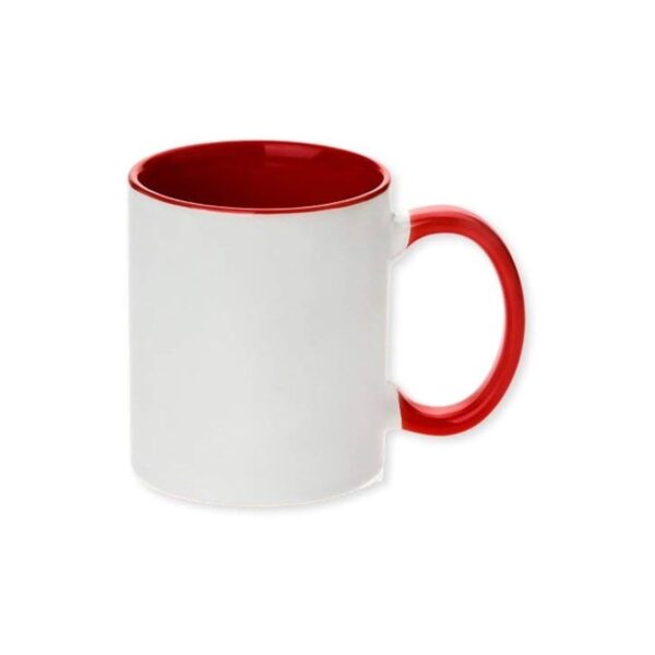 Mug Inside Red Color Ceramic Plain Sublimation 11 Oz