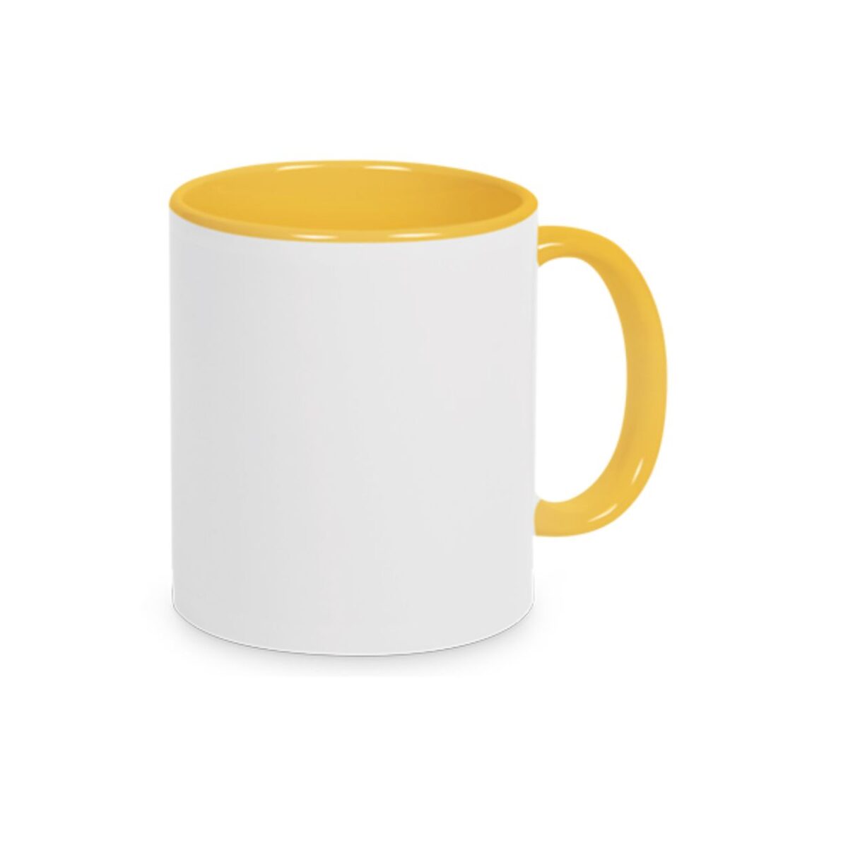 Mug Inside Yellow Color Ceramic Plain Sublimation 11 Oz (1)