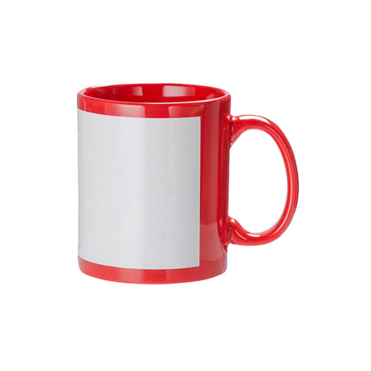 Mug Patch Red Color Ceramic Plain Sublimation 11 Oz