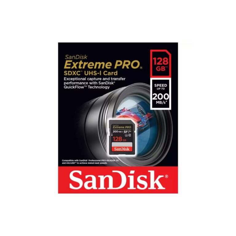 SanDisk 128GB Extreme PRO UHS-I SDXC Memory Card 200mb