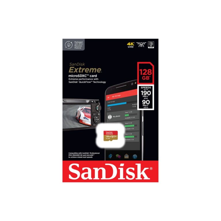 SanDisk 128GB Extreme UHS-I microSDXC Memory Card 190mb