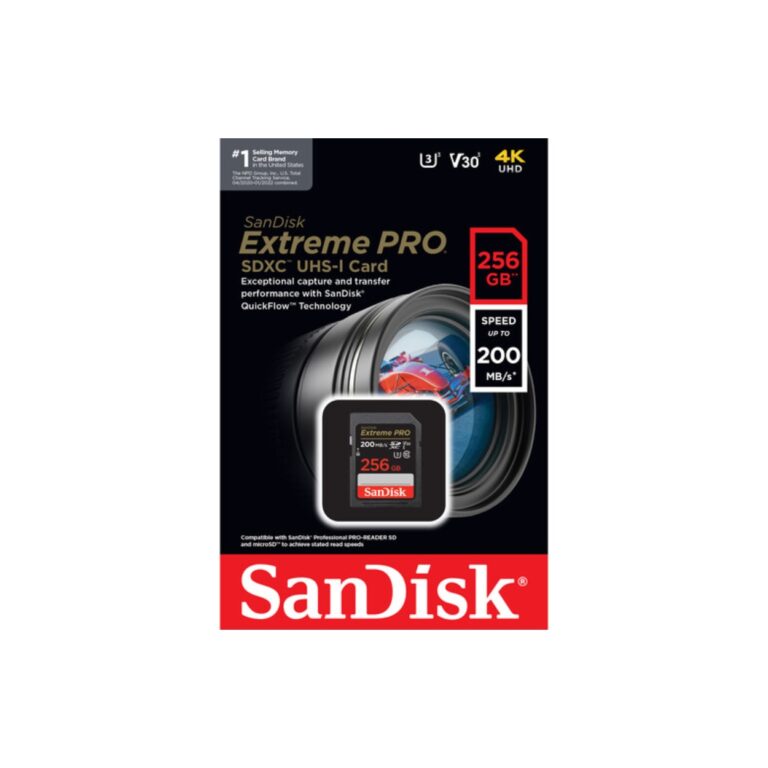 SanDisk 256GB Extreme PRO UHS-I SDXC Memory Card 200mb