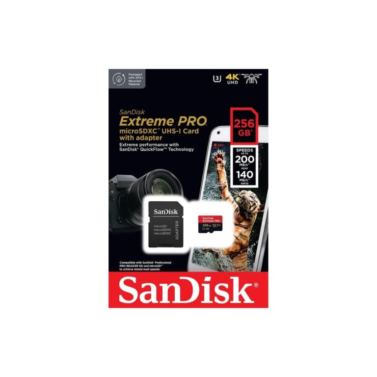 SanDisk 256GB Extreme Pro UHS-I microSDXC Memory Card 200mb