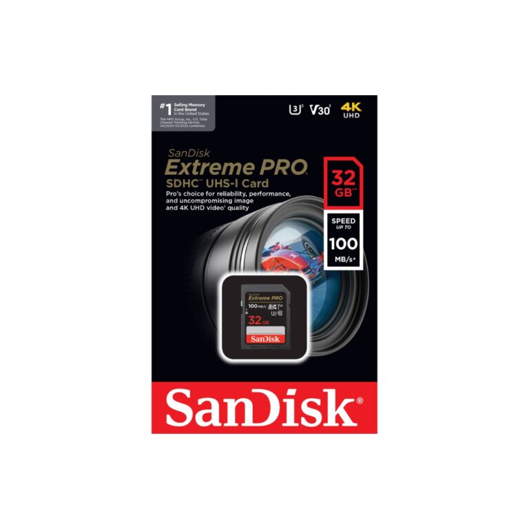 SanDisk 32GB Extreme PRO UHS-I SDHC Memory Card 100mb