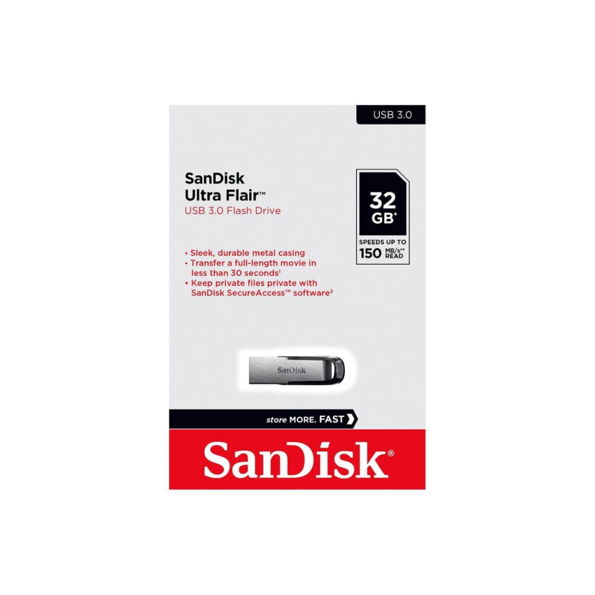 SanDisk 32GB Usb Ultra Flair USB 3.0 Flash Drive