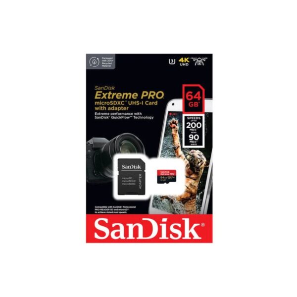 SanDisk 64GB Extreme Pro UHS-I microSDXC Memory Card 200MB/s