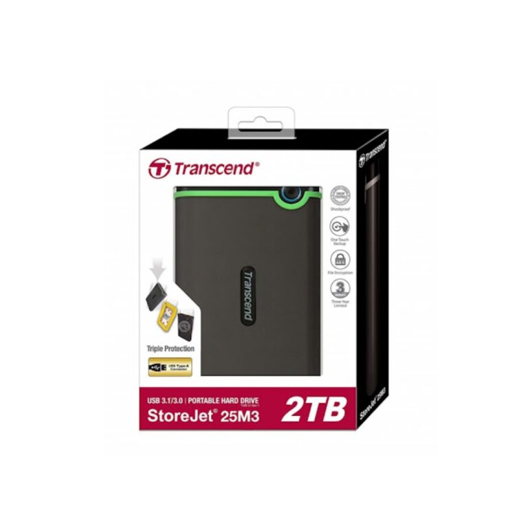 Transcend 2TB StoreJet M3 Type-C External Hard Drive (Iron Gray)