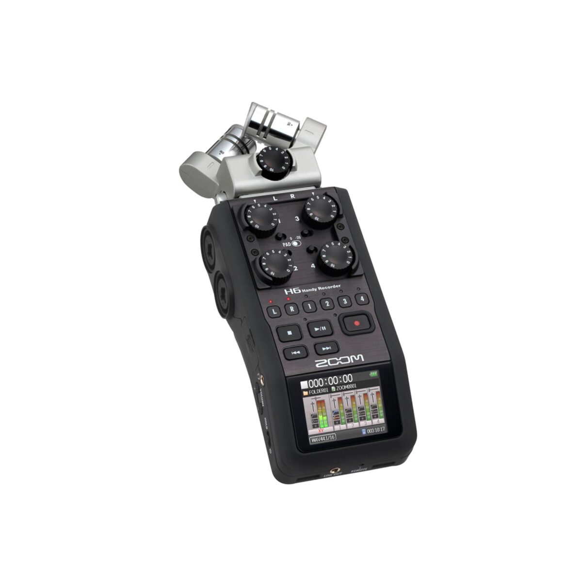 zoom h6 handy recorder all black mic