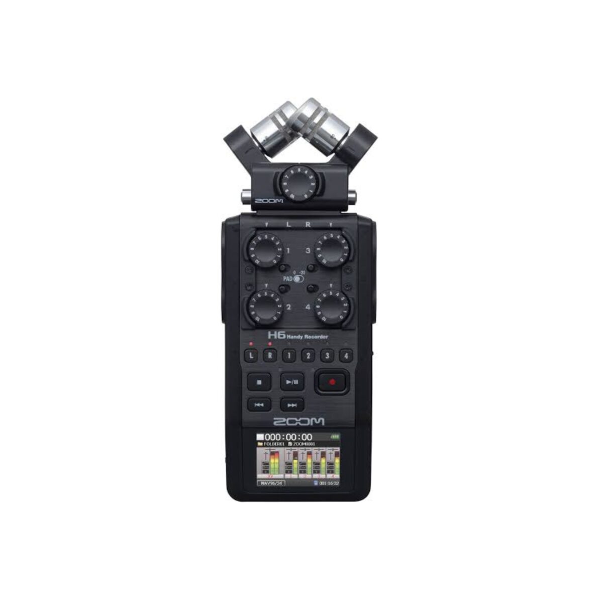 zoom h6 handy recorder all black mic