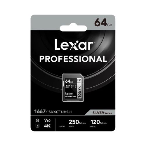 Lexar 64GB 250MB/s Silver Plus UHS II SD Card