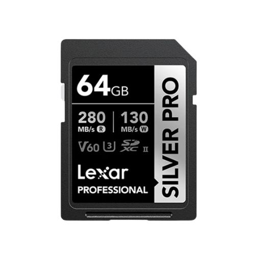 Lexar 64GB 280MB/s Silver Plus UHS II SD Card